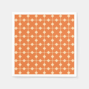 Serviette En Papier Géométrique moderne, Diamants - Mandarin orange