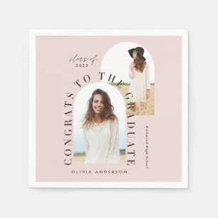 Serviette En Papier Géométrique moderne multi photo arch graduation na