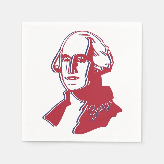 Serviette En Papier George Washington Portrait Ajouter un texte USA Dr (Devant)