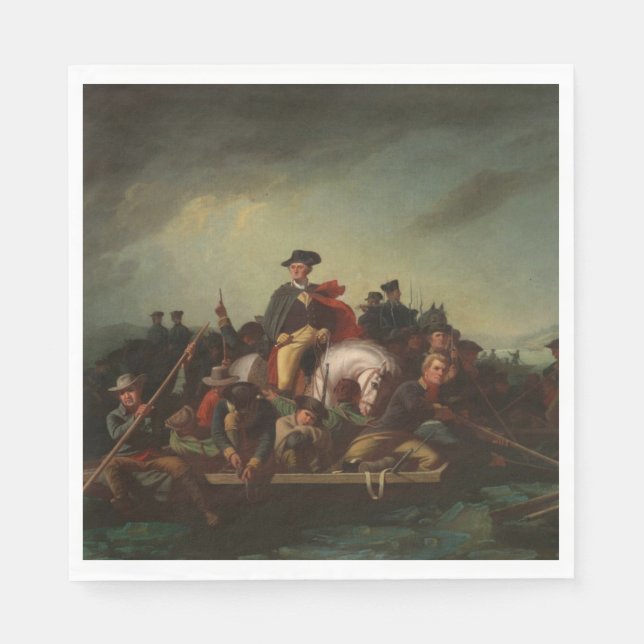 Serviette En Papier George Washington traversant la rivière Delaware (Devant)