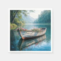 Geraniums Roses Dans Un Rowboat Rustique