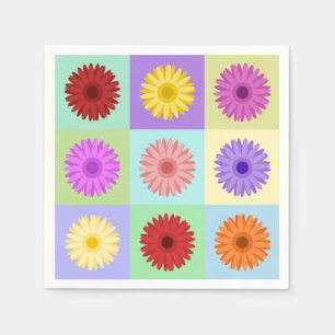 Serviette En Papier Gerbera 3x3 Conception de marguerite