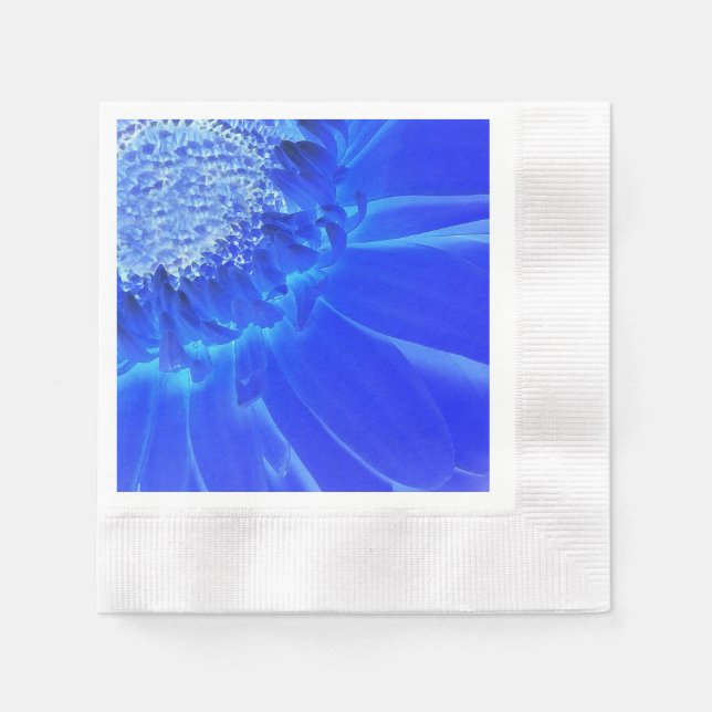 Serviette En Papier gerbera bleu électrique (Devant)