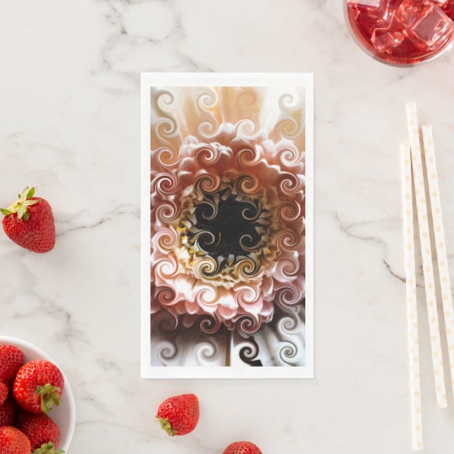 SERVIETTE EN PAPIER GERBERAS (En situation)