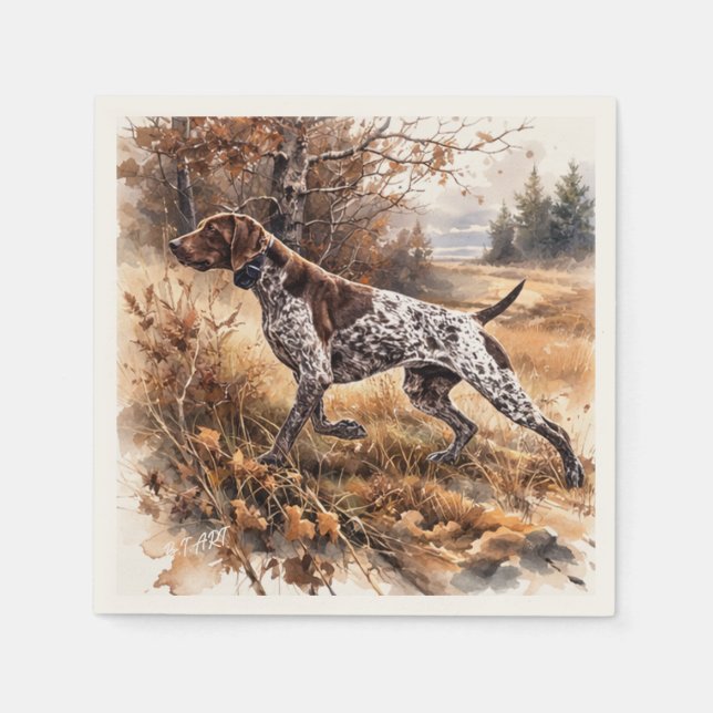 Serviette En Papier  German Shorthaired Pointer  (Devant)