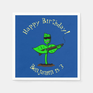 Serviette En Papier Germinator cyborg plante dessin humoristique