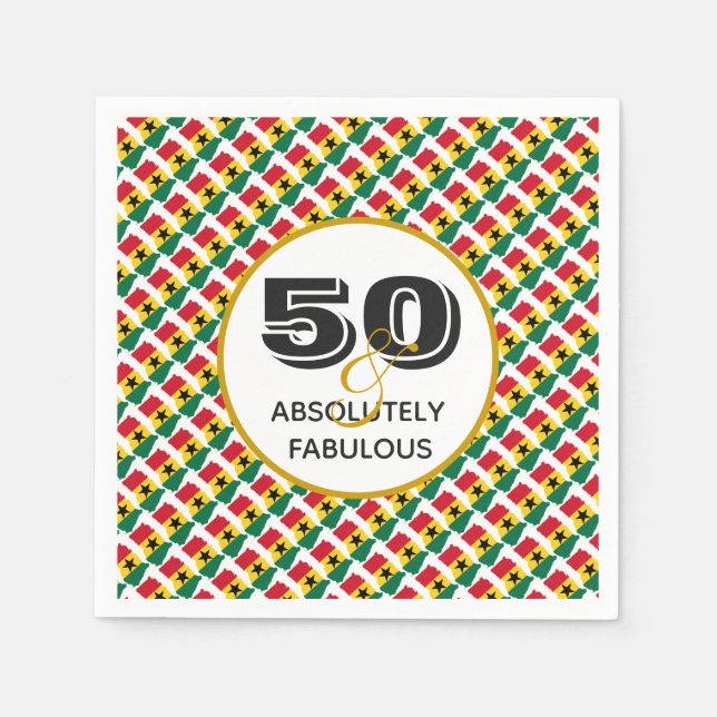 Serviette En Papier GHANA 50 & Absolument fabuleux papier de célébrati (Devant)