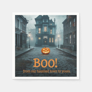 Serviette En Papier Ghoarly Town Carré Halloween Design
