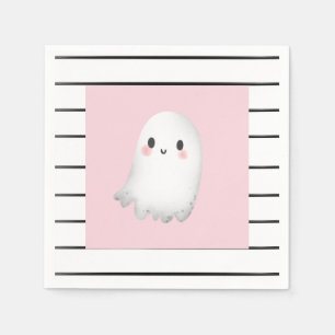 Serviette En Papier Ghost Hey Boo Pastel Pink Halloween Anniversaire