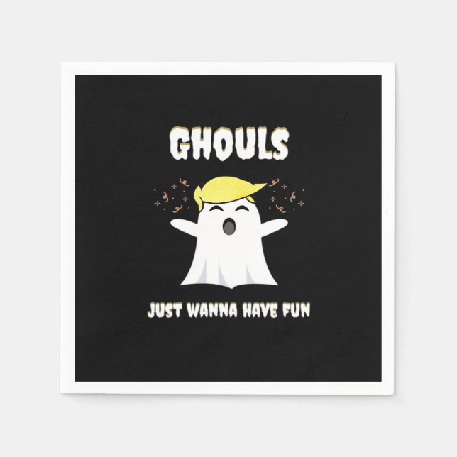Serviette En Papier Ghouls veut juste avoir un design rétro amusant (Devant)