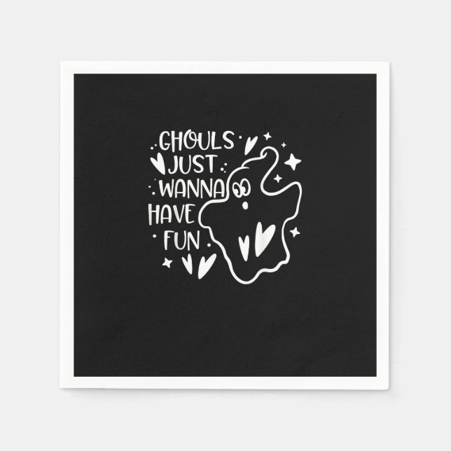 Serviette En Papier Ghouls veut juste s'amuser amusant Halloween drôle (Devant)