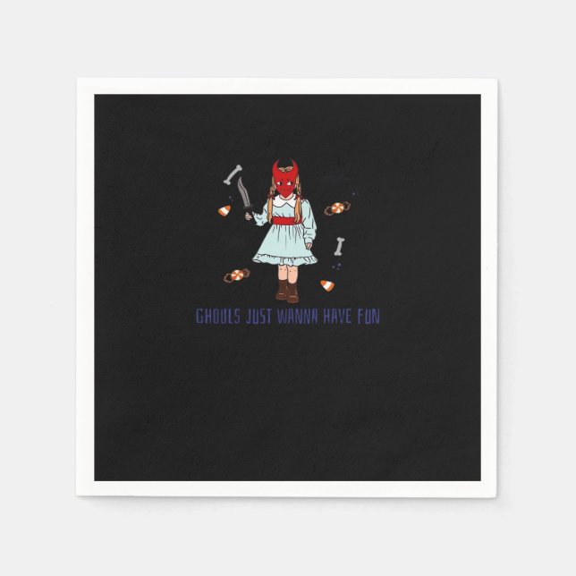 Serviette En Papier Ghouls veut juste s'amuser - Drôle Citation Hallow (Devant)