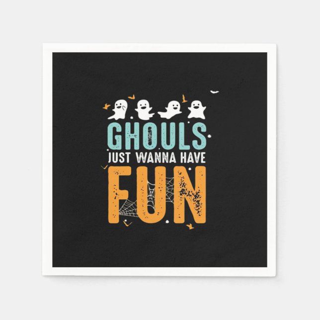 Serviette En Papier Ghouls veut juste s'amuser drôle Costume d'Hallowe (Devant)