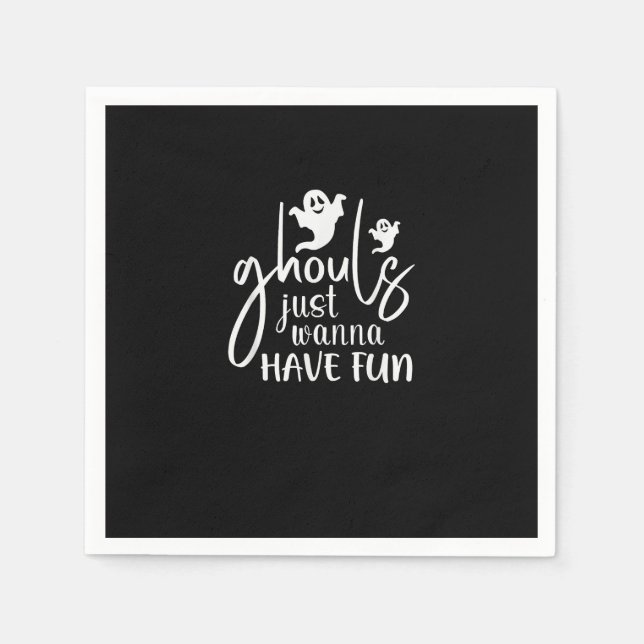 Serviette En Papier Ghouls veut juste s'amuser Halloween Conception de (Devant)