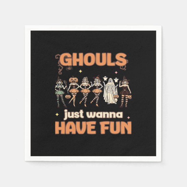 Serviette En Papier Ghouls veut juste s'amuser Halloween l'humeur d'au (Devant)