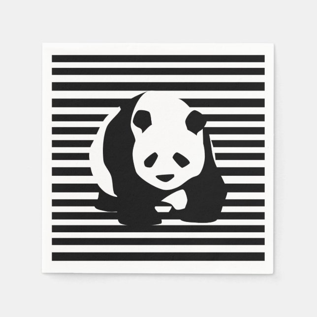 Serviette En Papier Giant Panda et Stripes (Devant)
