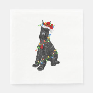 Serviette En Papier Giant Schnauzer Lover Xmas Père Noël Giant Schnauz