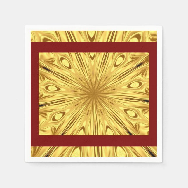 Serviette En Papier Gilded Zenith Opulent Swirl Crimson Gold Luxury Ac (Devant)