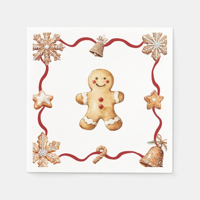 Serviette En Papier Gingerbread Man | Christmas Napkins (Devant)