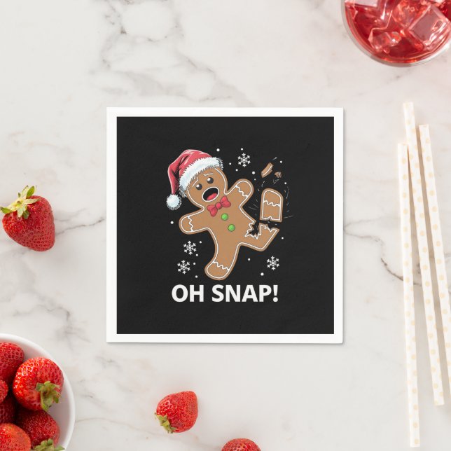 Serviette En Papier Gingerbread Man Oh Snap Christmas Funny Cookie (En situation)