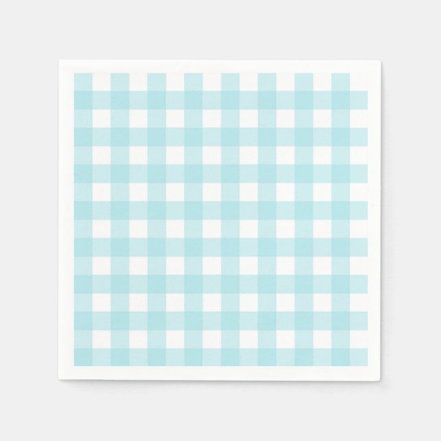 Serviette En Papier Gingham bleu clair (Devant)