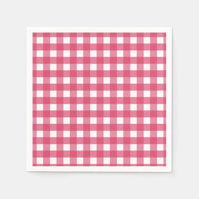Serviette En Papier gingham cerise (Devant)
