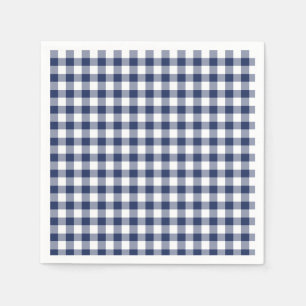 Serviette En Papier Gingham Classique Bleu Marine