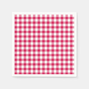 Serviette En Papier Gingham Classique Framboise