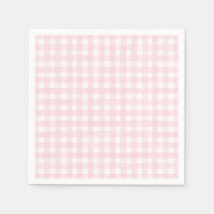Serviette En Papier Gingham Classique Rose