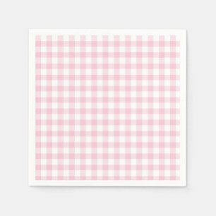 Serviette En Papier Gingham Classique Rose Classique