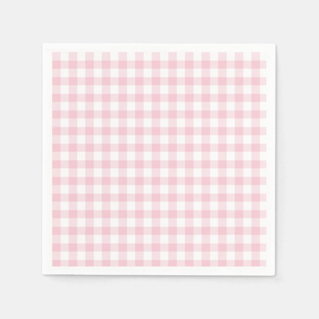 Serviette En Papier Gingham Classique Rose Classique (Devant)