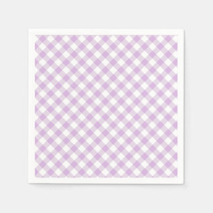 Serviette En Papier Gingham Rétro Douce Lilas