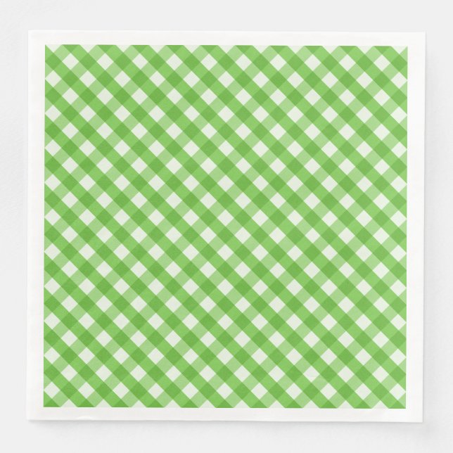 Serviette En Papier Gingham vert (Devant)