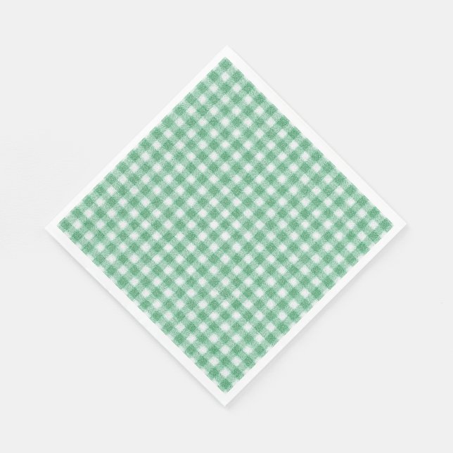 Serviette En Papier Gingham vert menthe  (Coin)