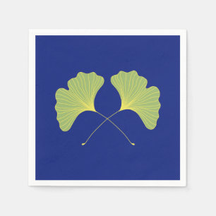 Serviette En Papier Ginkgo Tree Feuilles bleu et vert