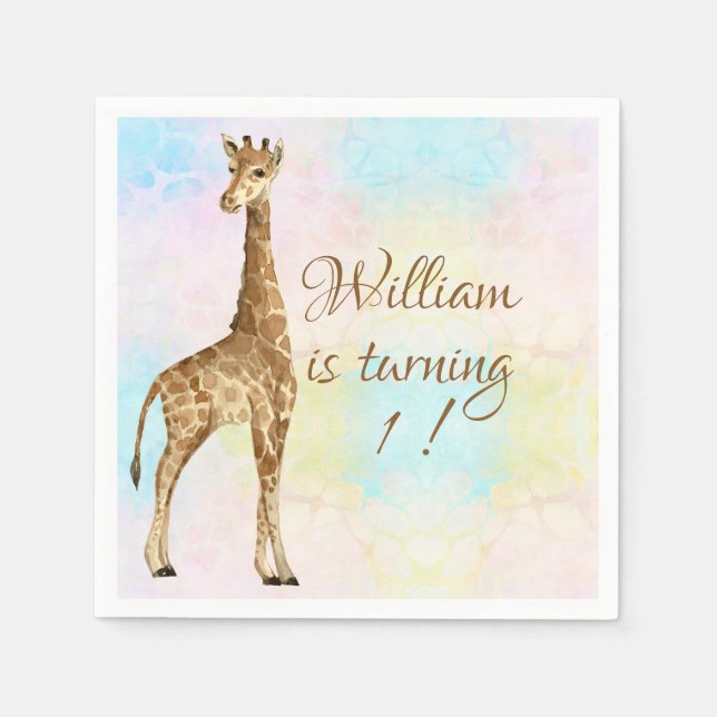Serviette En Papier Girafe Bébé Baby Shower Mignon (Devant)