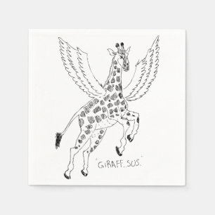 Serviette En Papier Girafe + pégase = Girafius