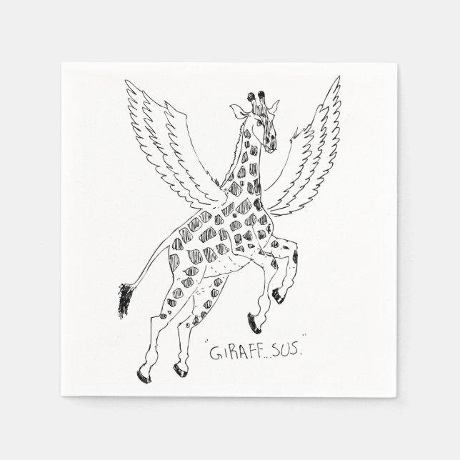 Serviette En Papier Girafe + pégase = Girafius (Devant)