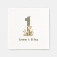 Girafe Vert mignonne 1ère fête d'anniversaire