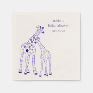 Serviette En Papier girafes pourpres - baby shower