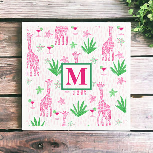 Serviette En Papier Girafes Prépa Cosmopolitains Monogramme