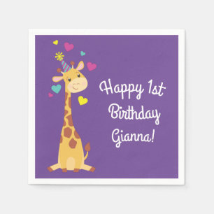 Serviette En Papier Giraffe Anniversaire de enfant Party Cute