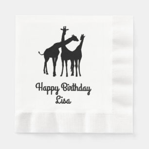 Serviette En Papier Giraffe Anniversaire personnalisé