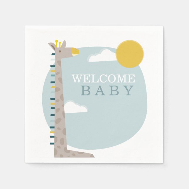 Serviette En Papier Giraffe Baby shower moderne serviettes (Devant)