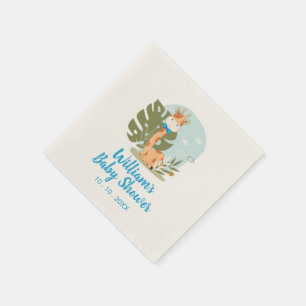 Serviette En Papier Giraffe Baby shower Napkin (Garçon animal Safari)