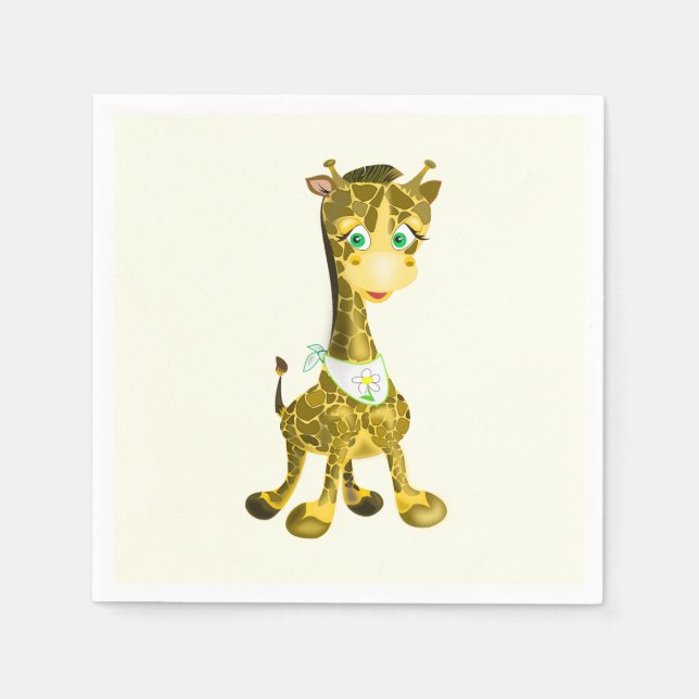 Serviette En Papier Giraffe Bébé mignonne (Devant)