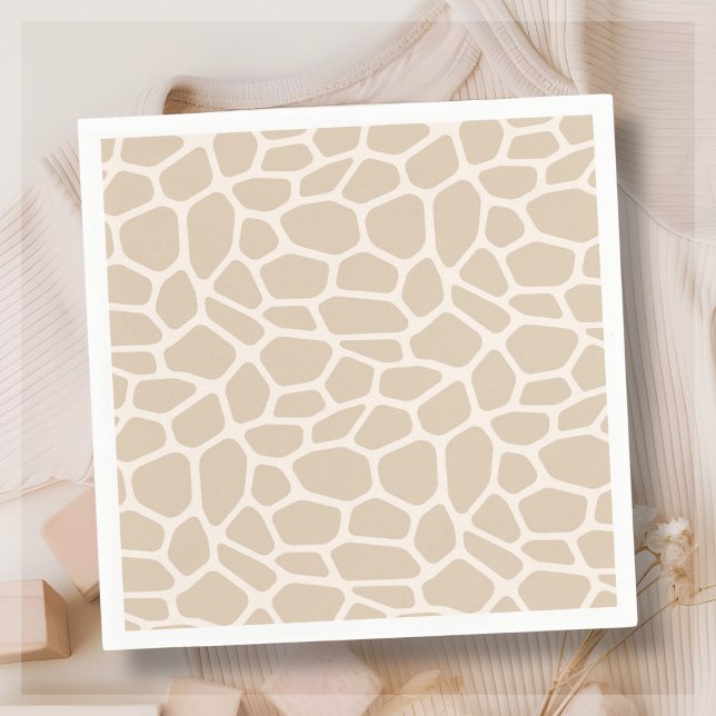Serviette En Papier Giraffe beige Poster de animal (Créateur téléchargé)