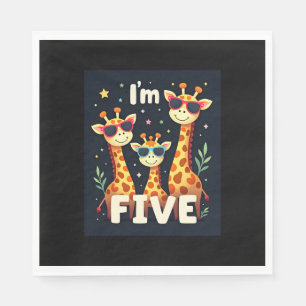 Serviette En Papier Giraffe cool 5e fête d'anniversaire 5 ans bébé