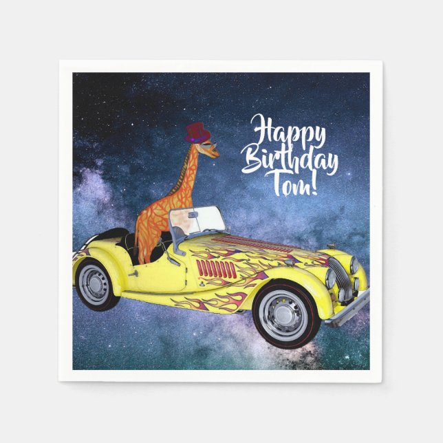 Serviette En Papier Giraffe dans l'espace Cocktail Papier-serviettes (Devant)