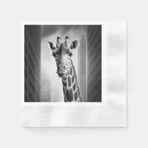 Serviette En Papier Giraffe dans une cityscape